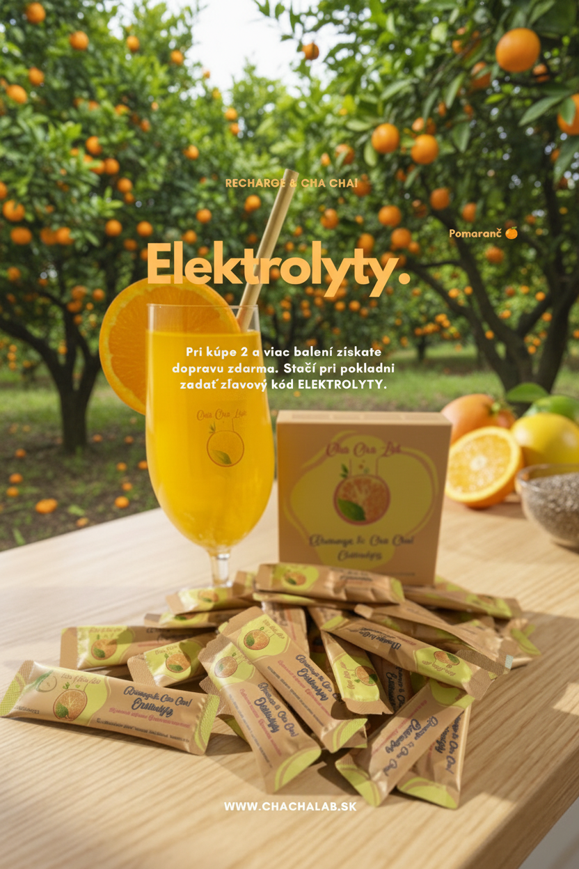 ChaChaLab - Elektrolyty pomaranč (120 g) – iontový nápoj v prášku (30 x 4 g)